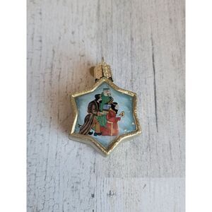 OWC 3 Kingsmen star blow mold world glass ornament Xmas nativity scene